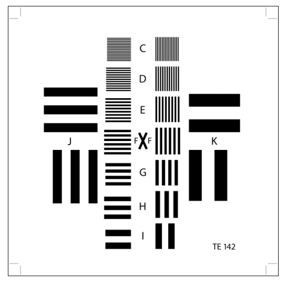 分辨率傅科测试卡模式4-48高分辨测试标定板TE1
