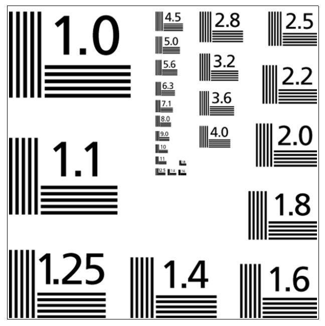 ISO分辨率测试卡NO.2(1-18LP/mm)分辨率测试charTE132