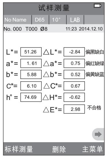 色差仪测量界面